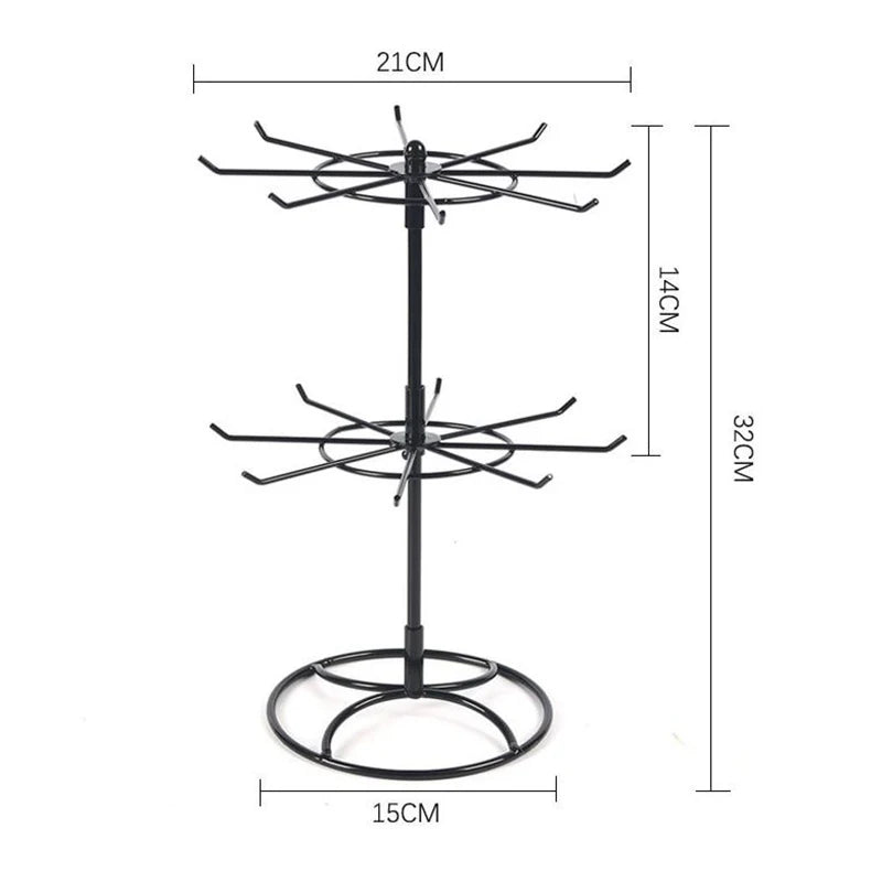 Smyckesställning i metall 2 våningar som roterar
