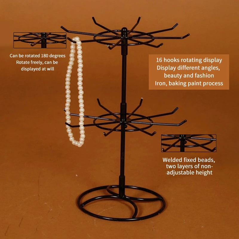 Smyckesställning i metall 2 våningar som roterar