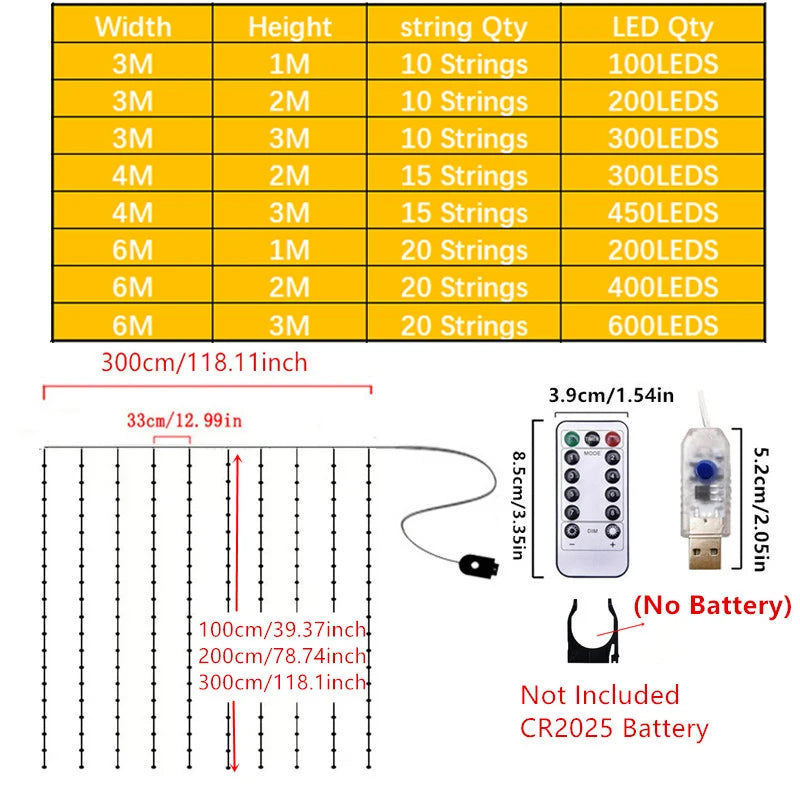 Gardin belysning LED USB