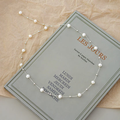 Halsband äkta  silver och freshwater  pearls