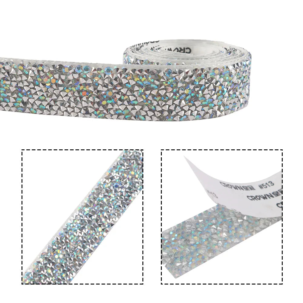 Strass tejp silver/guld