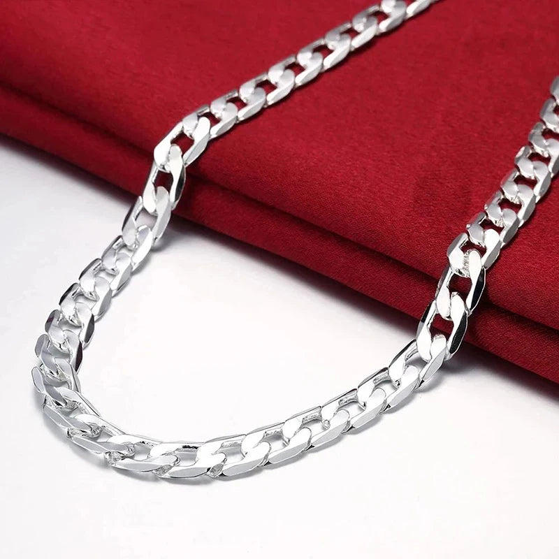 Curb kedja halsband 925 silver