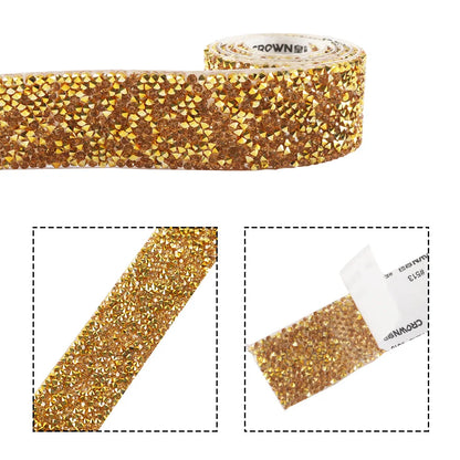 Strass tejp silver/guld